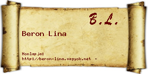 Beron Lina névjegykártya